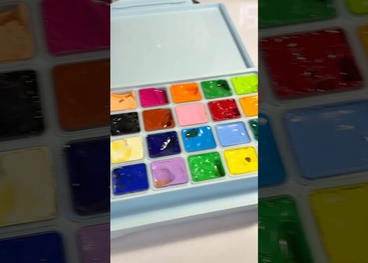 Painting with Himi gouache colors 😱 #shorts