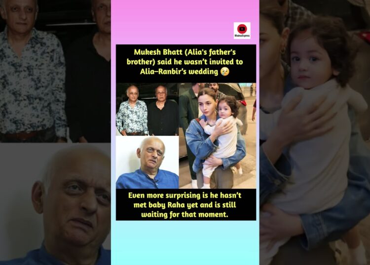Mukesh Bhatt (Alia’s father’s brother) said he wasn’t invited to Alia-Ranbir’s wedding🥲#bollywood