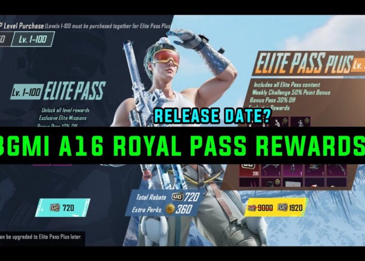 BGMI A16 ROYAL PASS REWARDS/ A16 ROYAL PASS 1 TO 100 RP REWARDS /BGMI A16 RP KAB AAYEGA RELEASE DATE