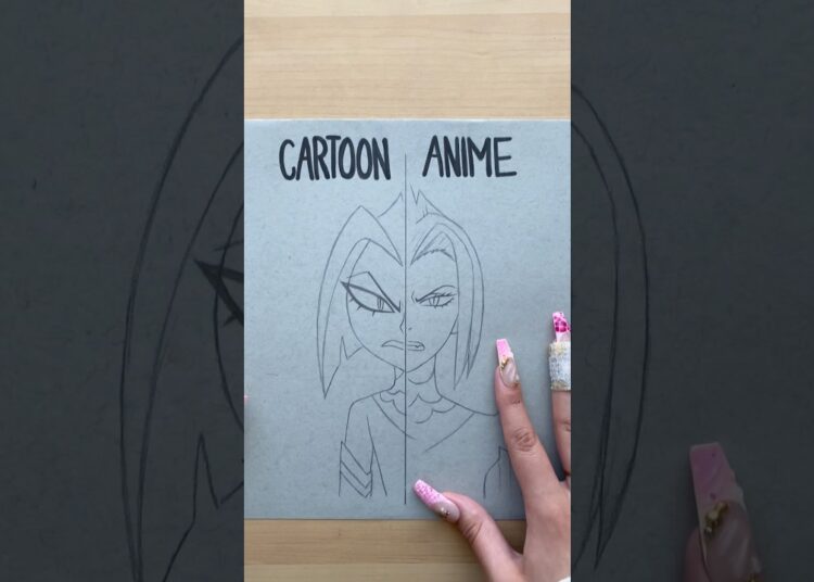 CARTOON VS. ANIME! – Which side?✨ #shorts #art #hazbinhotel