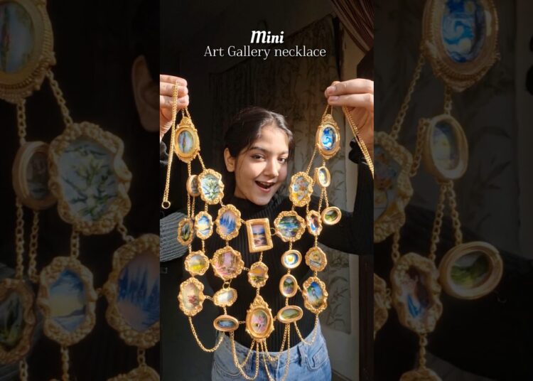 Mini Art Gallery Necklace 🤌😍✨️#diy #craft #diycrafts #artist #artshorts #shorts #art #artgallery