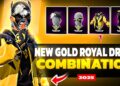 New😍Gold Royal BUNDLE God Level Dress Combination In FREE FIRE🔥| NO😱TOP UP DRESS COMBINATION |XZRT|