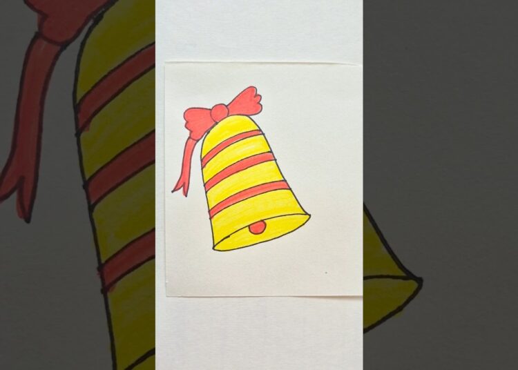 easy ring bell 🔔 drawing #viral #video #art #artist #artwork #tutorial #drawing #ring bell drawing