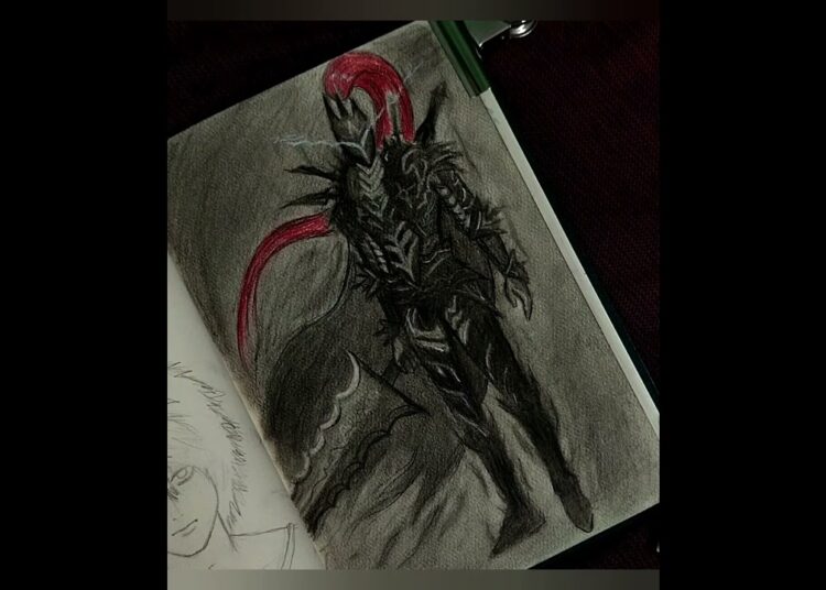 Art reveal ✨|#sololeveling#igris#animefanart#art#drawing#charcoaldrawing