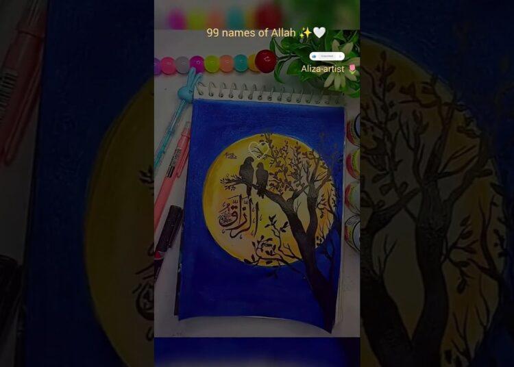 #calligraphy #painting #islamicshorts #artwork #allah #artist #new #naatsharif #calligraphy