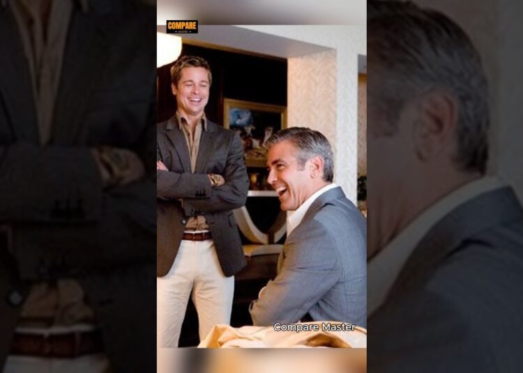 Brad Pitt & George Clooney’s Iconic Bromance on Set! #shorts #holllywood #celebrity