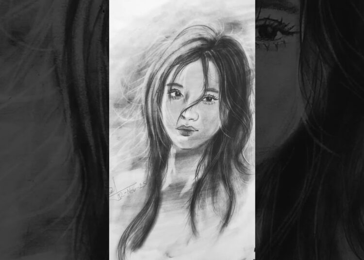 girl’ face 🎨#art#artist#bome#new#trending#drawing#pencil#girl#charcoal #love #music #cover #song#sad