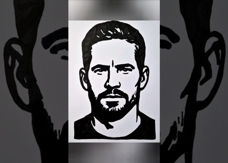 Easy Drawing Sketch “Paul Walker” 🚗 #sketch #paulwalker  #artwork #draw #celebrity #short #foryou