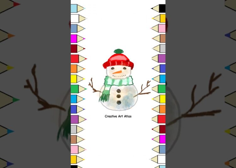 Snowman Drawing #shorts #snowman #art #artwork #art #drawing #artist #digitalart