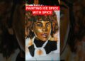 Painting Ice Spice… With Actual SPICE 😳🌶️ #art #portrait #shortsfeed #icespice