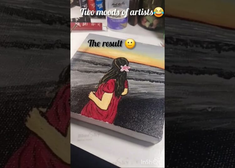 Two moods of artists😂#art #painting #canvaspainting #trending #trendingshorts #funnyvideo #funny