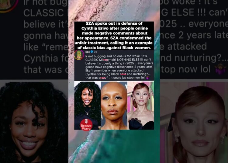 SZA Defends Cynthia Erivo After Online Backlash #SZA #CynthiaErivo #ArianaGrande #shorts #celebrity