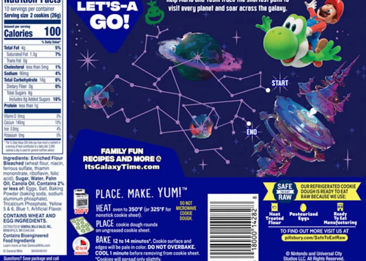 pillsbury super mario galaxy movie cookie box
