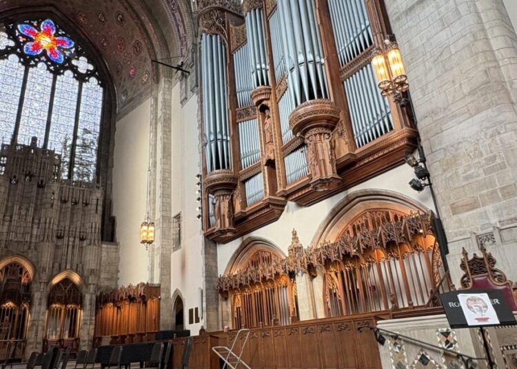 The E.M. Skinner organ as seen from the chapel’s nave.