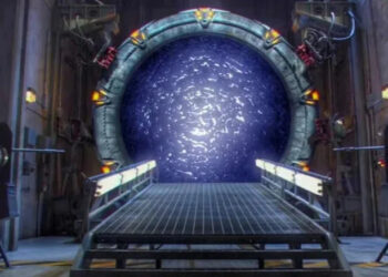 The stargate lit up in Stargate SG-1