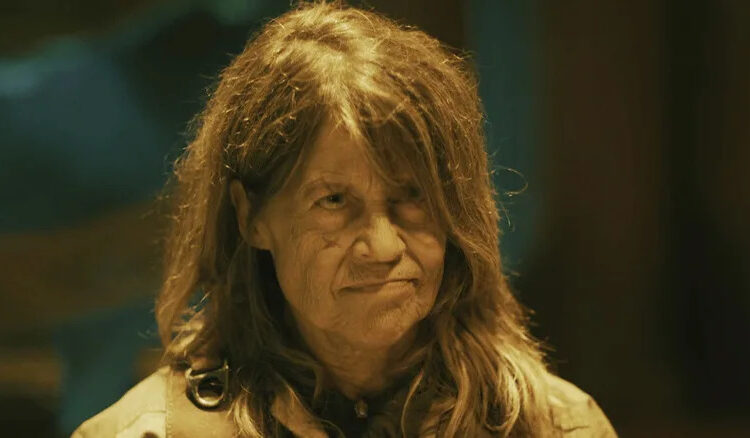 Linda Hamilton's Anya is seen in closeup in Osiris