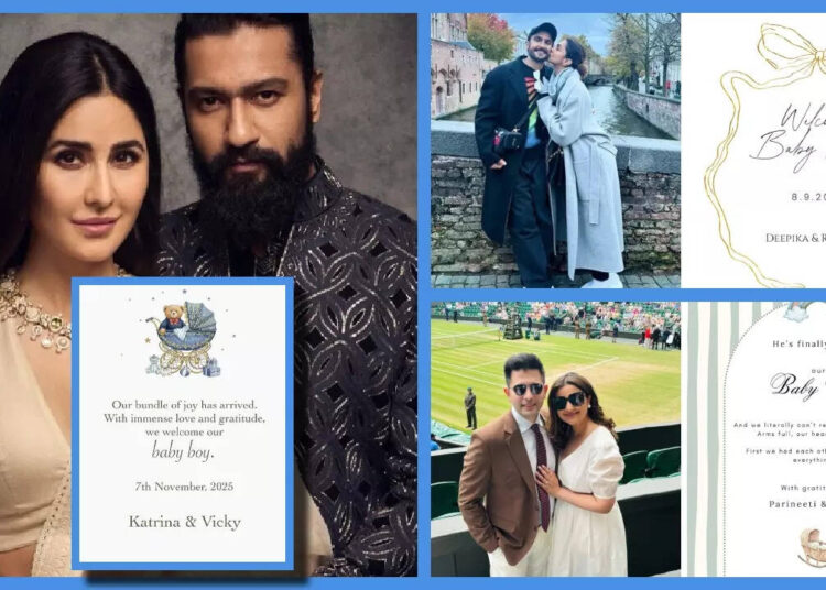 A look at the announcement poster and other celebrity parents’ baby reveal posts