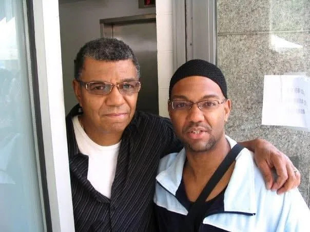 Detroit musician Gerard Gibbs, right, posted this photo on Facebook to honor and convey how much it meant for him to receive an embrace and handshake from the late jazz legend Jack DeJohnette, a native of Chicago who was loved by fans in Detroit and across the world.