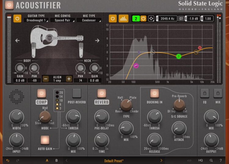 Achieve Studio-Quality Acoustic Guitar Tone On the Go with SSL’s New “Acoustifier” Plug-In