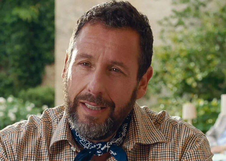 Ron Sukenick (Adam Sandler) has a conversation in Jay Kelly.