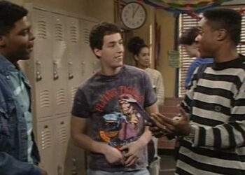 Denny, Smitty, and Theo from The Cosby Show (1984)