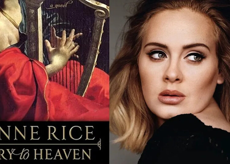 (Left) Cover art for the Anne Rice novel Cry to Heaven (Right) Adele in promo photo for her album 25.