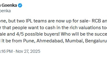 After RCB, Rajasthan Royals Up For Sale Ahead Of IPL 2026: Report | Cricket News