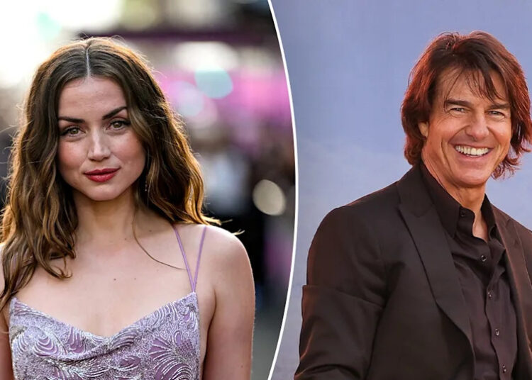 A split image of Ana de Armas and Tom Cruise