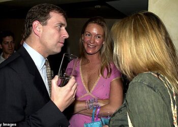 Andrew Mountbatten Windsor pictured with former lover Emma Gibbs in 2004