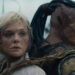 Thia and Dek looking to the side in Predator: Badlands (2025)