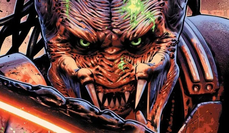 A close-up of Dek in "Predator: Badlands" #1