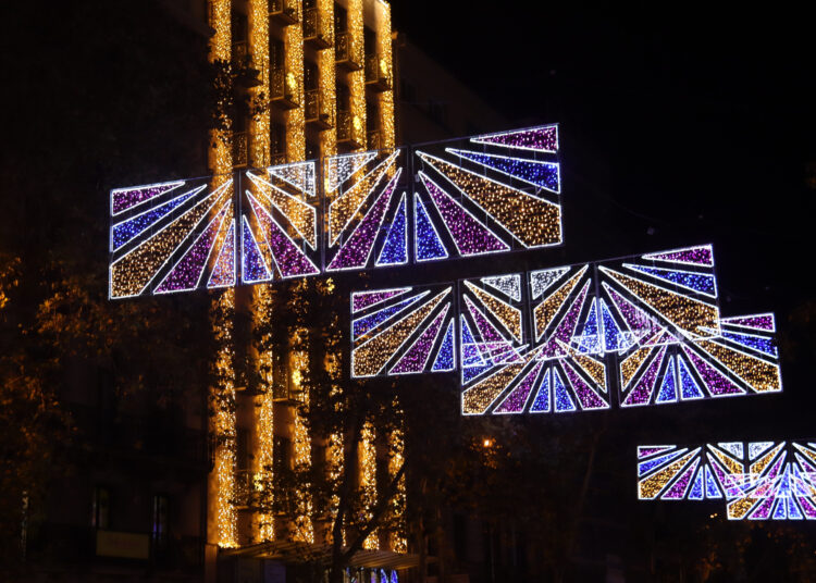 Christmas lights on Ronda de Sant Pere