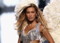 Bella Hadid Goes Sheer for Orebella With a Rainbow Dress