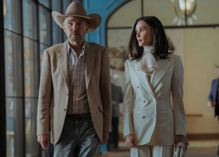 Emerson Miller/Paramount+ Billy Bob Thornton and Demi Moore in 'Landman.'