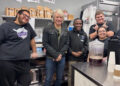 Jon Bon Jovi visited student crew members at the Bombers Beyond Cafe on Main Street in Sayreville on Nov. 10.