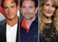 Bradley Cooper, center, directs Will Arnett, left, and Laura Dern in the upcoming dramedy "Is This Thing On?"