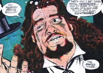 Milton Fine holding a top hat and looking desperate in Superman