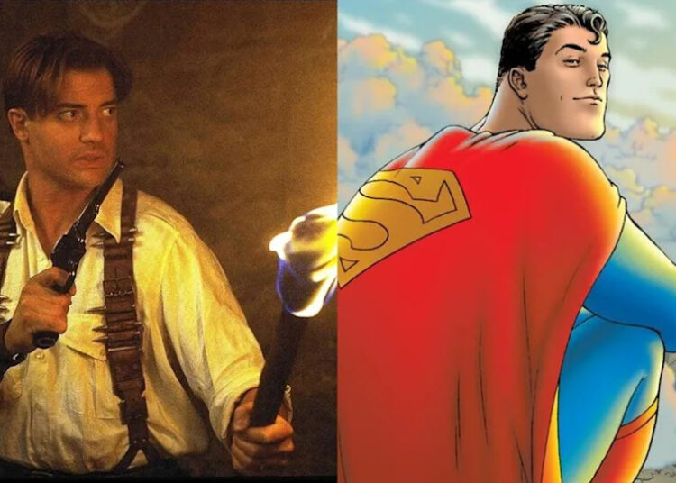 (Left) Brendan Fraser in The Mummy (Right) Superman in All-Star Superman by Frank Quitely