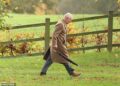 King Charles arrived for a Sunday church service in Sandringham this morning amid the ongoing furore over his younger brother Prince Andrew