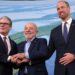 Brazil's President Luiz Inacio Lula da Silva, and the UK's Sir Keir Starmer and Prince William. Pic: Reuters