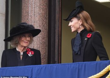 Queen Camilla and Kate, the Princess of Wales shared a 'warm' exchange during today's Remembrance Day service in London, UK body language expert Judi James claimed