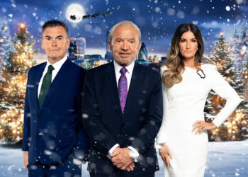 Mike Soutar, Lord Alan Sugar and Baroness Karren Brady are on The Celebrity Apprentice: Christmas Specials
