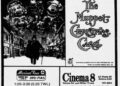 Newspaper advertisement for "The Muppet Christmas Carol," playing at the Mariner Four and Cinema 8 theaters. Advertisement features image of man in Victorian garb walking down city street, with eclectic puppet characters seen in a group above.