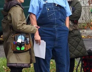 Bobby Bank/GC Images David Harbour on the set of Evil Genius on Nov. 10