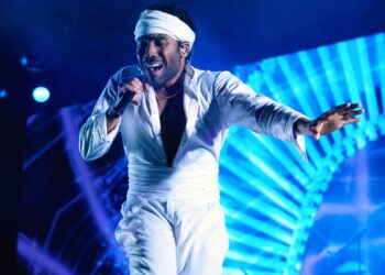 Donald Glover, who goes by the stage name Childish Gambino, performs at the Governors Ball Music Festival in New York on June 3, 2017.  (Photo by Charles Sykes/Invision/AP)
