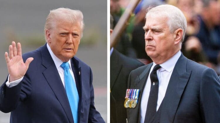Donald Trump reacted to ex-Prince Andrew losing his royal titles, calling it a 'tragic situation.'MEGA