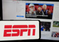 Smartphone with ESPN logo