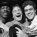 Eddie Murphy, left, and Robin Williams, middle, with Joe Piscopo, right, on a 1984 “Saturday Night Live” episode.