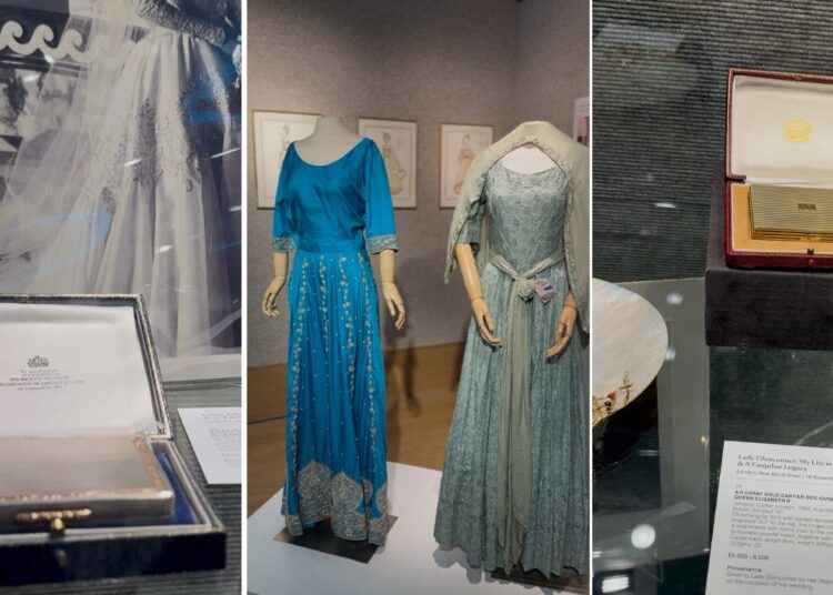 Photos, dresses and other memorabilia at an auction house