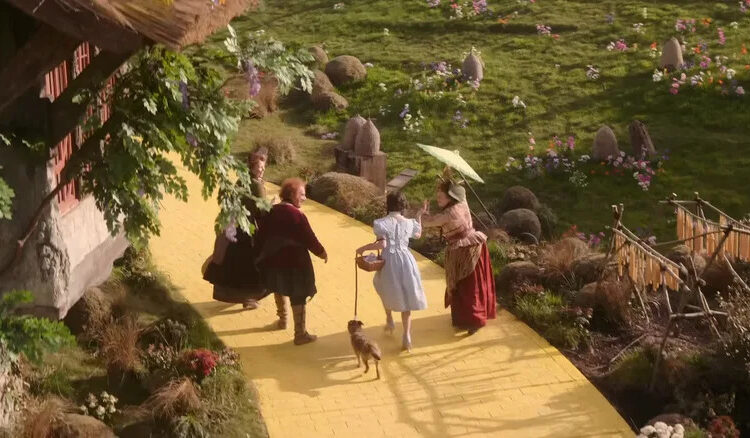Dorothy leaving Munchkinland in Wicked: For Good